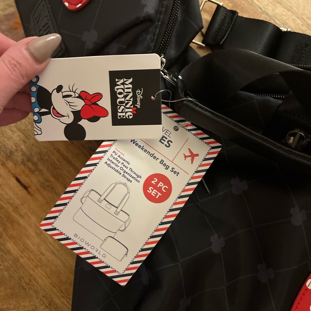 Disney Minnie Mouse Black and Red Travel Bag Set - Picture 3 of 7